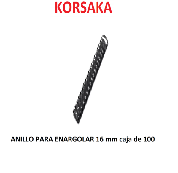 Anillo para enargolar 16 mm 21 huecos A4 Caja de 100