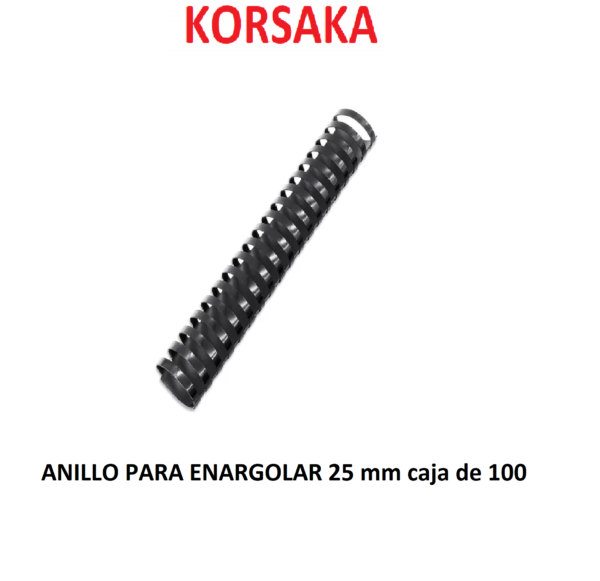 Anillo para enargolar 25 mm 21 huecos A4 Caja de 100