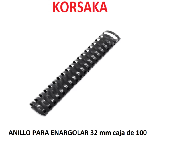 Anillo para enargolar 32 mm 21 huecos A4 Caja de 100