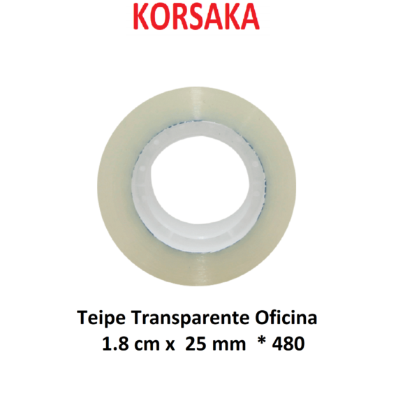 Teipe Transparente 18mm x 25m x 48mm  50 Micrones Oficina - Imagen 3