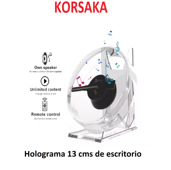 Holograma 13 cms de escritorio con base y Protector Plastico - Imagen 2