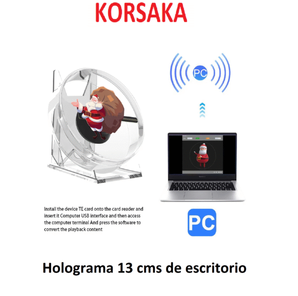 Holograma 13 cms de escritorio con base y Protector Plastico - Imagen 3