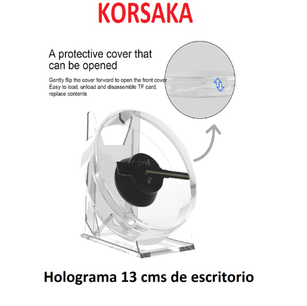 Holograma 13 cms de escritorio con base y Protector Plastico - Imagen 5