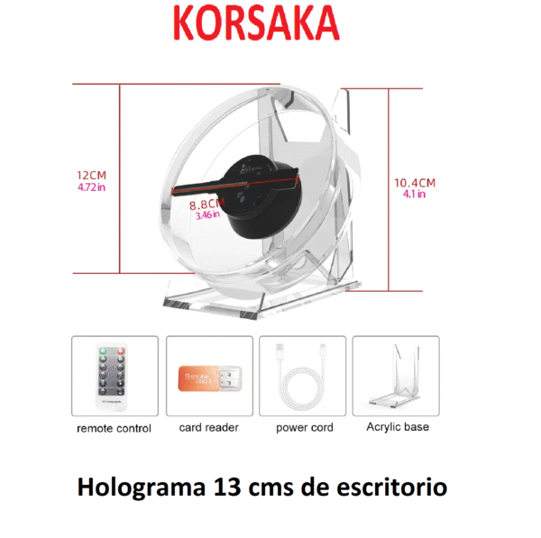 Holograma 13 cms de escritorio con base y Protector Plastico - Imagen 6