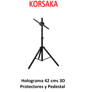 Holograma 42 cms con pedestal y Protector Plastico