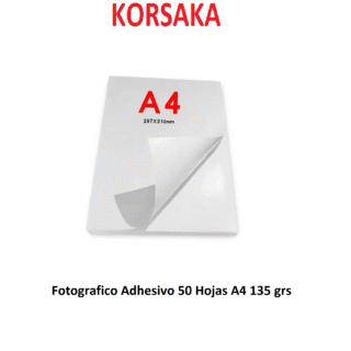 Fotográfico adhesivo 50 Hojas p/stickers Inyección de tinta A4 / 135g Resma