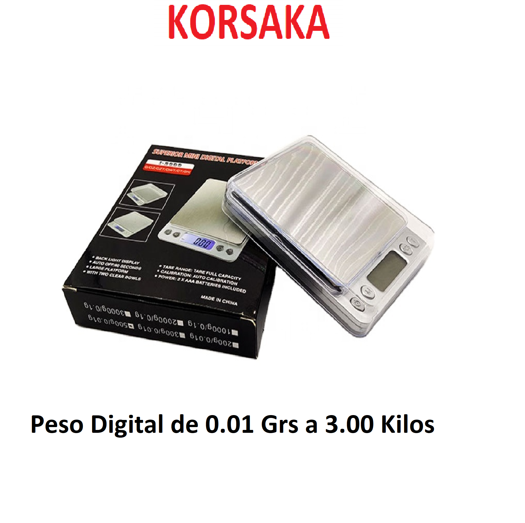 Peso Digital de 0.1 grs a 3.0 Kgs