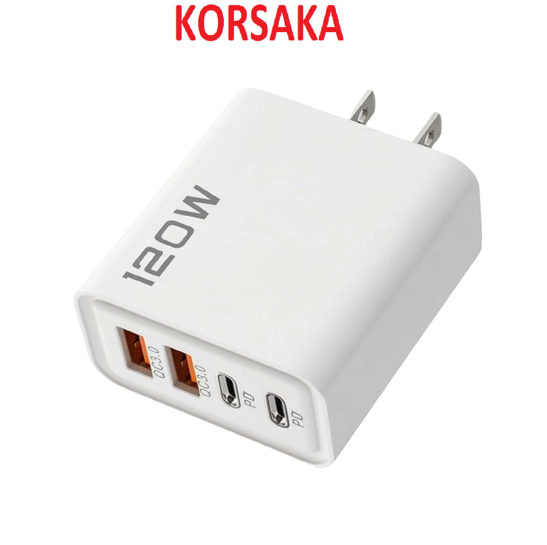 Cargador 120W 2 USB + 2 Tipo C Blanco