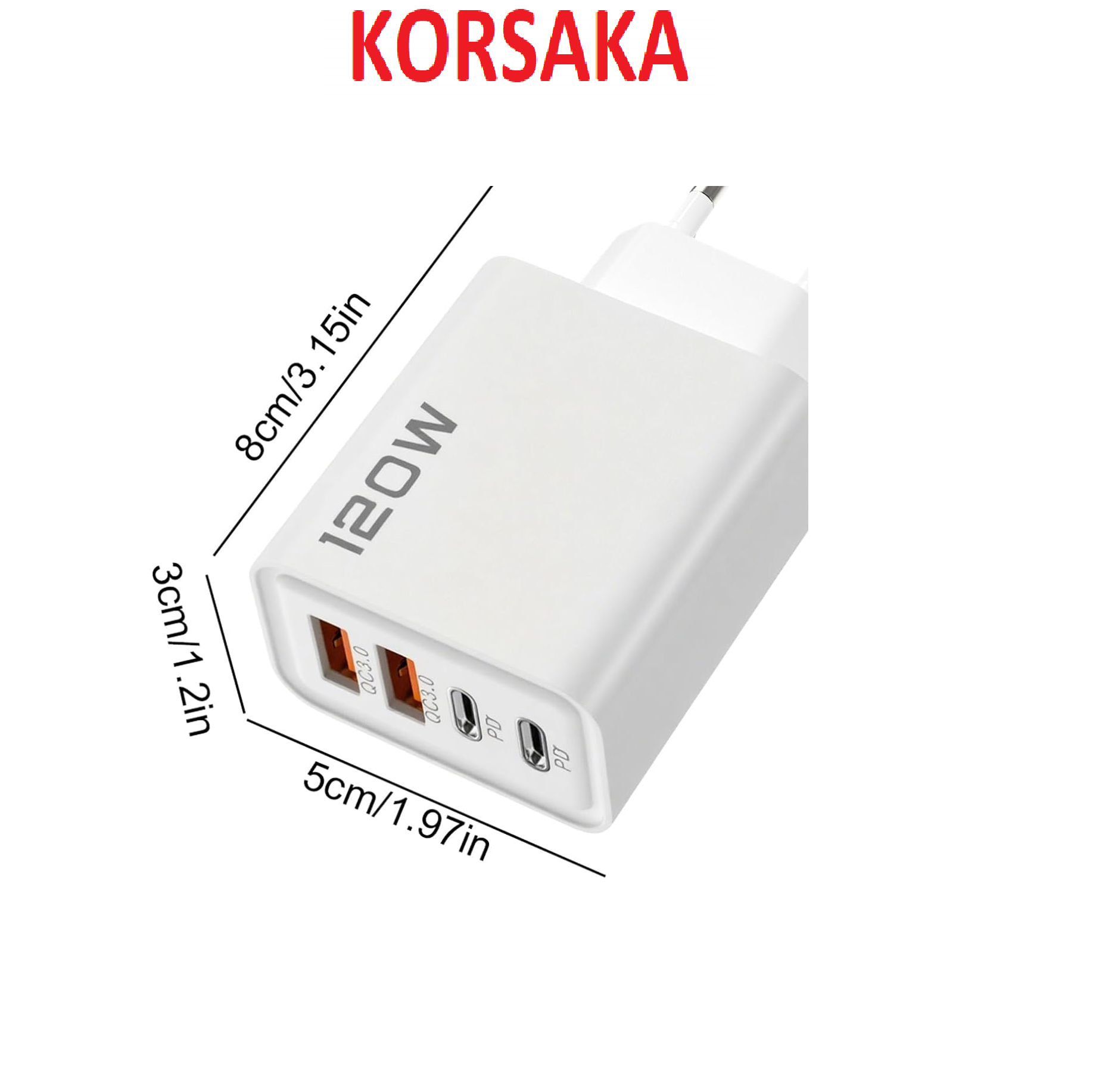 Cargador 120W 2 USB + 2 Tipo C Blanco - Imagen 2