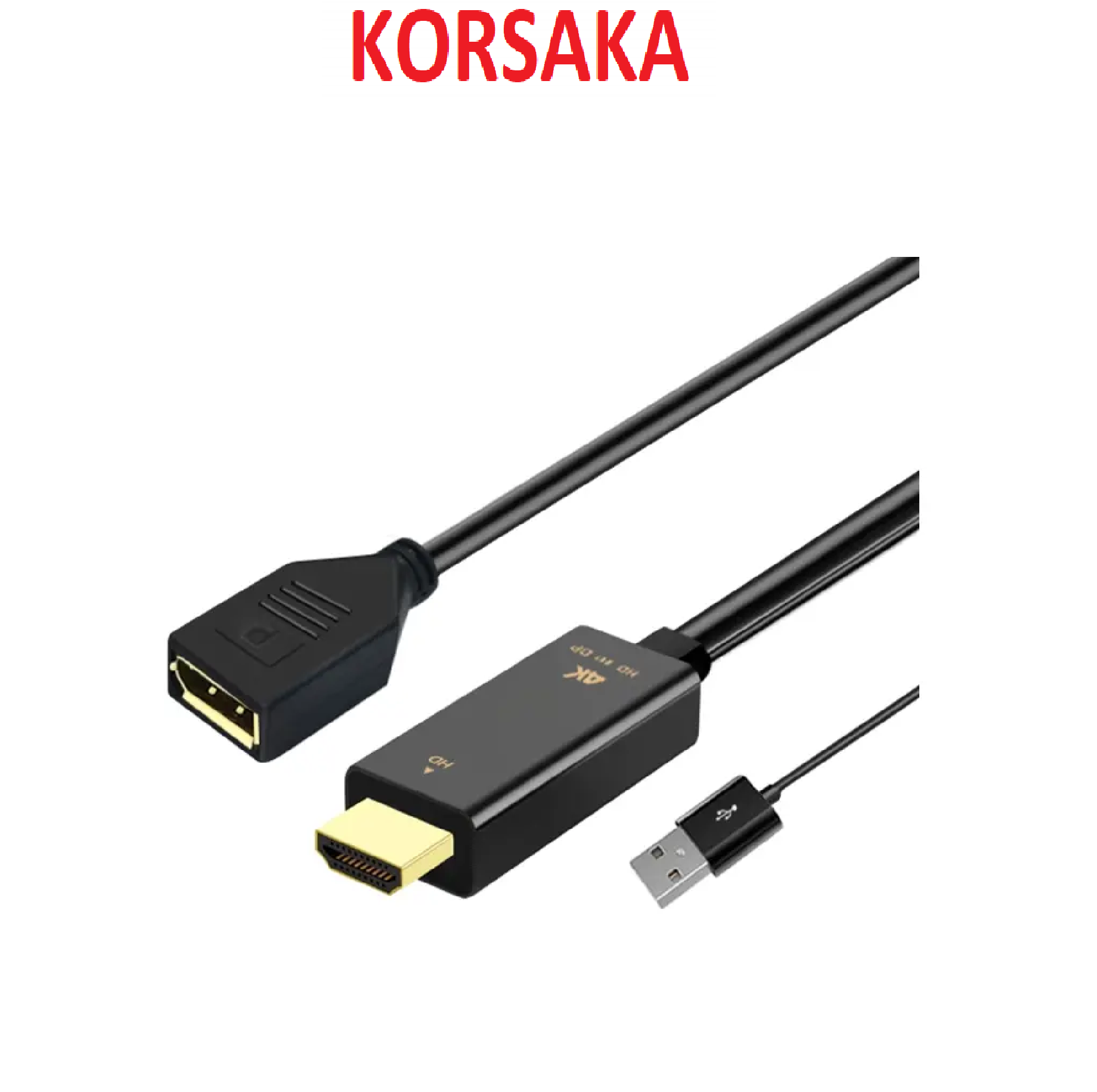 Adaptador HDMI a DP 4K con cable de poder - Imagen 2