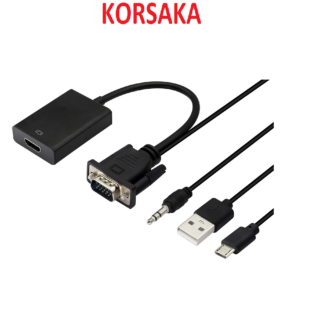 VGA a HDMI con Audio/3.5 y Cable de poder
